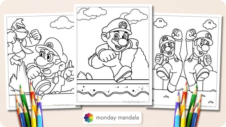 Mandalas para colorear de Mario Bros